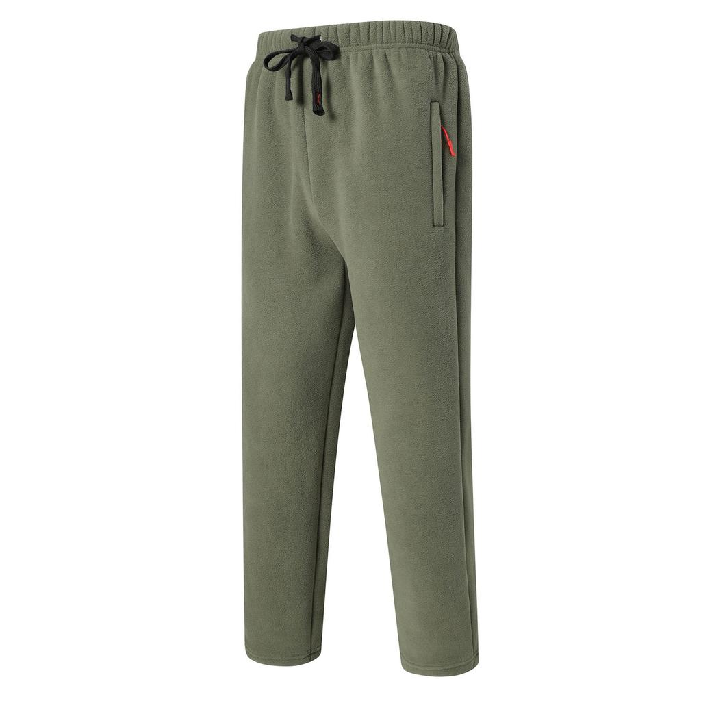 Мужские флисовые теплые повседневные брюки прямого кроя для зимы