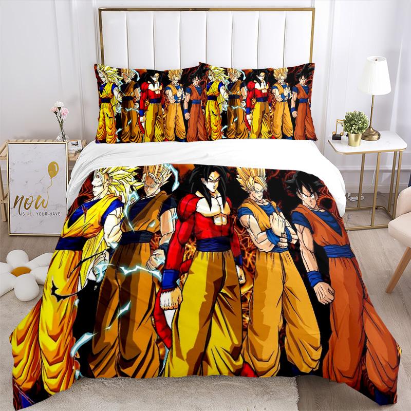 Набор постельного белья Dragon Ball Heroes Saiyan Power Print 3 шт. Пододеяльник с 2 наволочками Домашний Подарок на День Рождения