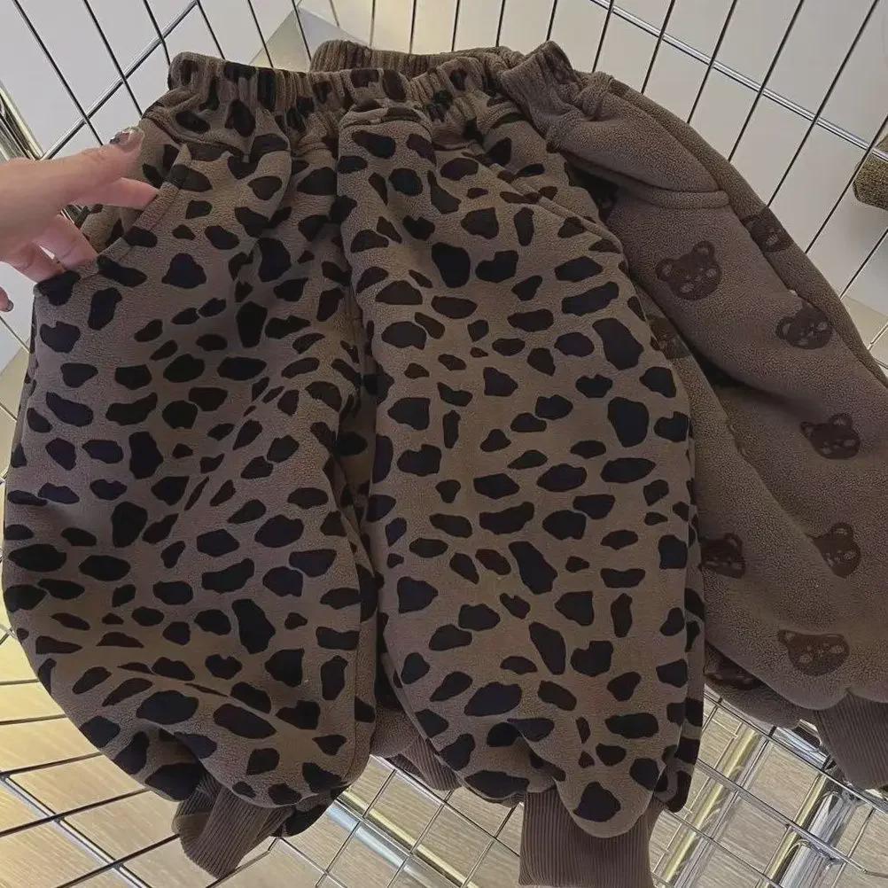 Детские спортивные штаны на флисовой подкладке на весну/осень: Теплая повседневная спортивная одежда для мальчиков и девочек