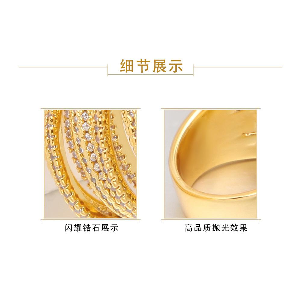 Shining full of diamonds multi-layer lines + wrapping ring women's light luxury high-end micro-inlaid zircon hollow ring jewelry