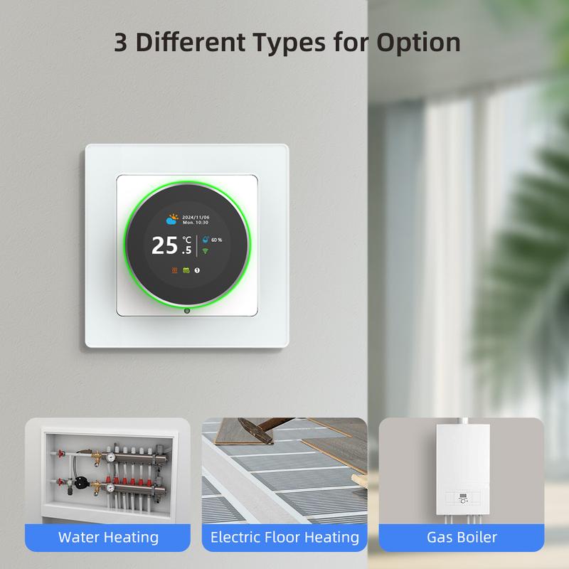 AVATTO WiFi Умный поворотный регулятор термостата Контроллер температуры для водяного газового котла Электрическое отопление Работает с Tuya Alexa Google Home