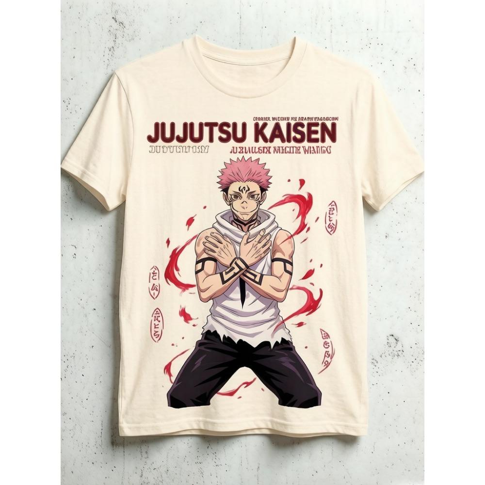 Летняя коллекция Футболка для Аниме Jujutsu Kaisen Тодзи Фусигуро Подходит как для мужчин, так и для женщин Одежда