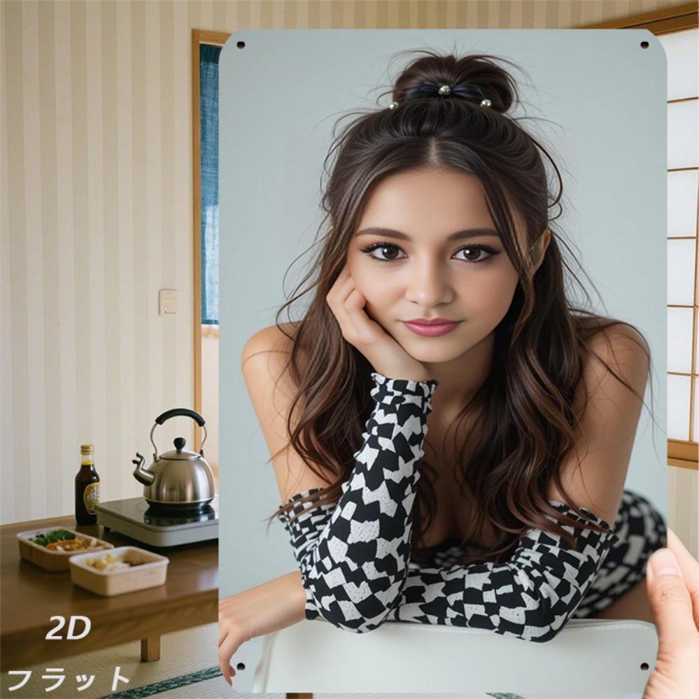 pc Retro Metal Wall Art Sign xin Elegant Woman Portrait Modern Minimalist Home Decor for Living Room Bedroom