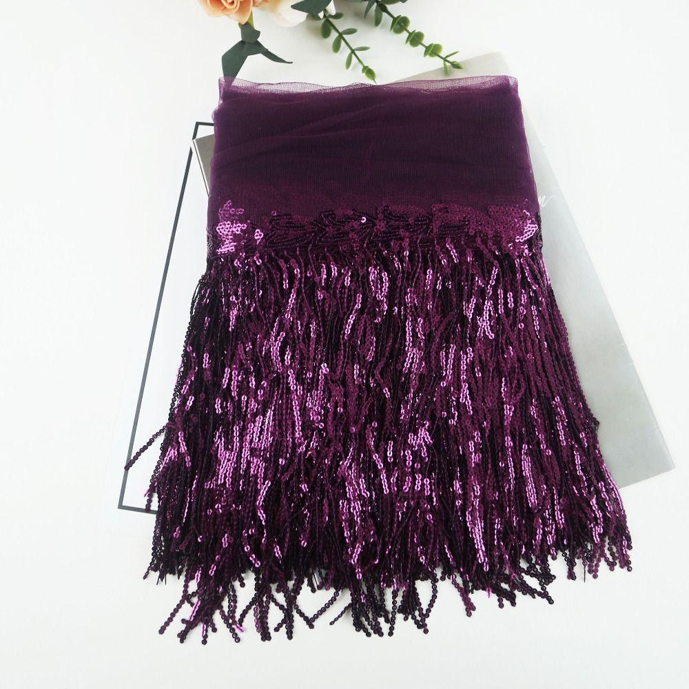 10 Yards 20cm Width Sequin Tassel Fringe DIY Accessories Decorative Trimmings  Dress Trimming