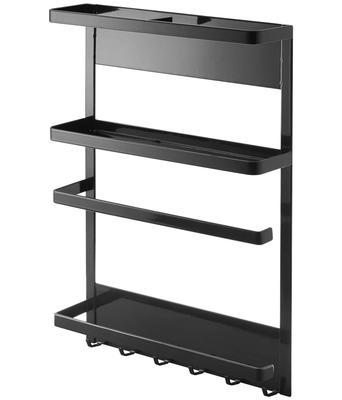 Магнитная боковая полка для холодильника Yamazaki Tower, черная, прибл.. Ш24,5 x Г6,5 x В34 см, Держатель для кухонной бумаги/Держатель для пленки, Модель 2745