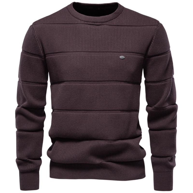 Men S Crew Neck Long Sleeve Thick Pullover Sweater Casual Business