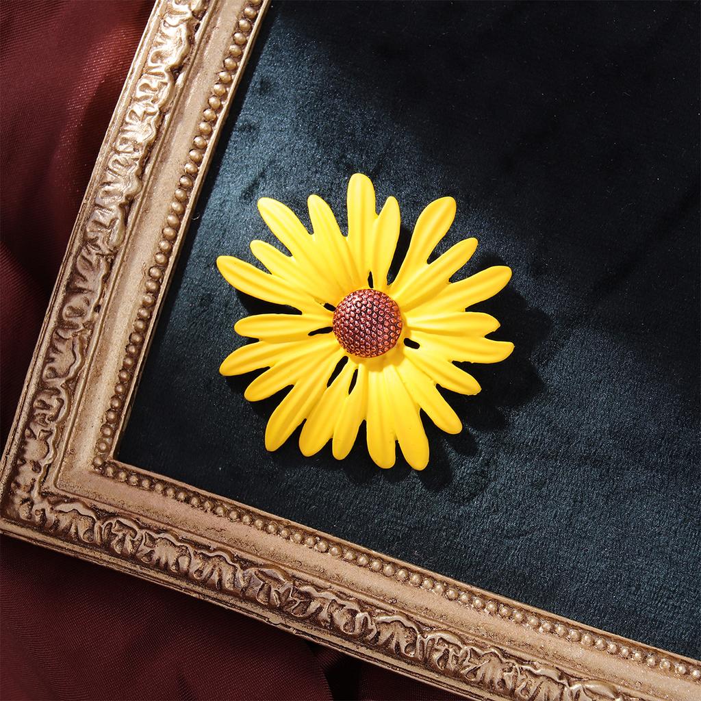 Японская и корейская брошь Mori Sunflower, модная универсальная брошь с эмалевым цветком для женского костюма, значок