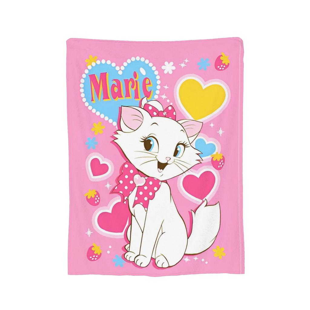 Aristocats Marie Cat Blankets Cartoon Flannel Funny Warm Throw Blankets for Bedspread Winter,