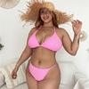 Women's Solid Color Swimwear Swimsuit Two Piece Beachwear Bikini Tankini Plus Size Bathing Suits