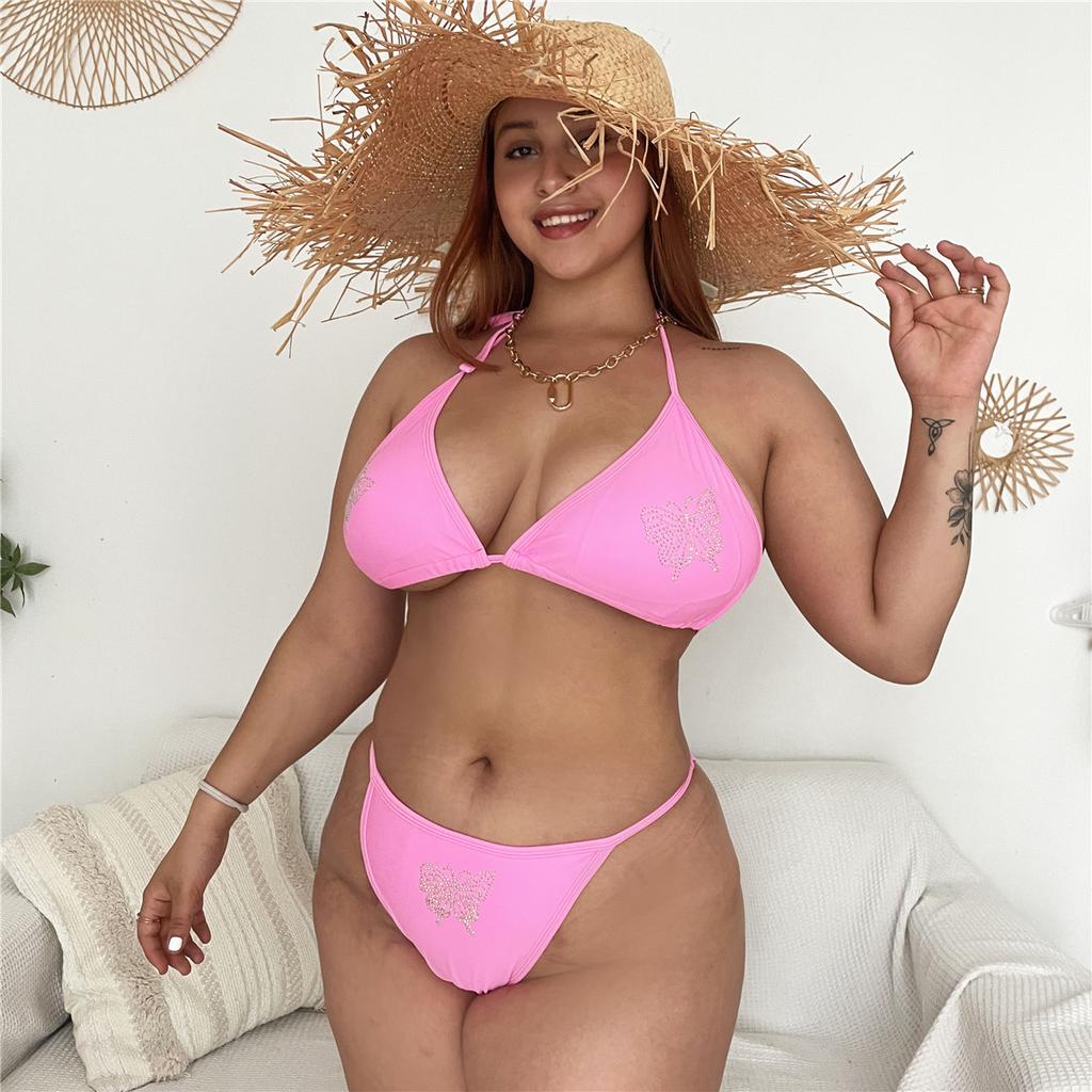 Women's Solid Color Swimwear Swimsuit Two Piece Beachwear Bikini Tankini Plus Size Bathing Suits