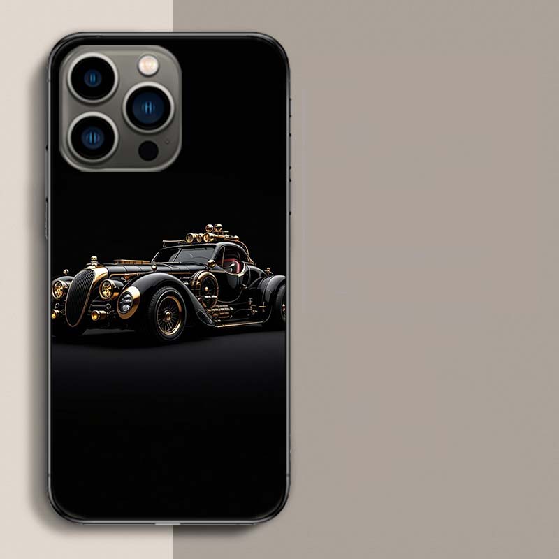 Стимпанк Автомобильный Чехол для Телефона Для Iphone 17 Air 15 Pro 14 Plus 16 Pro Max 12 13 Mini 11 16E X XS Чехол Милый Fundas