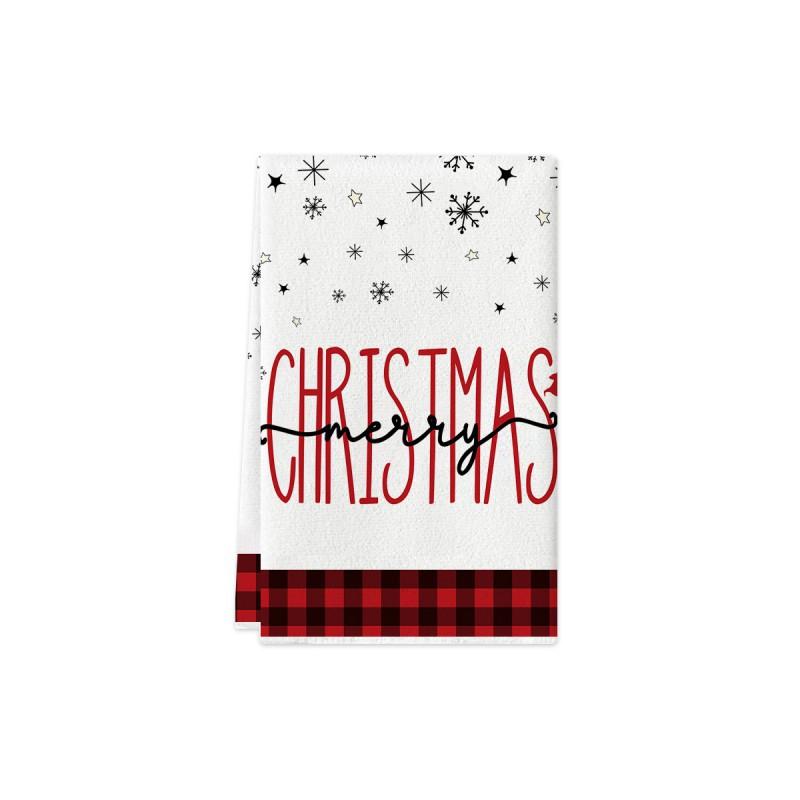Christmas Kitchen Towel Nordic Style Snowman Print Dish Multipurpose Cotton Tea Home Holiday Decor