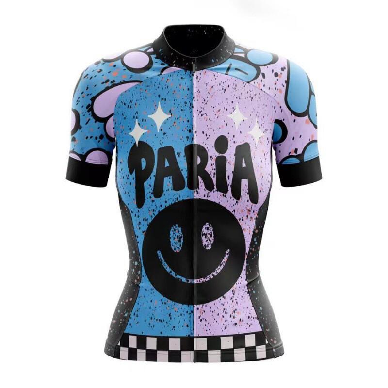 Womens Cycling Jersey Short Sleeve Breathable Quick-Dry Performance Top Road Bike Riding