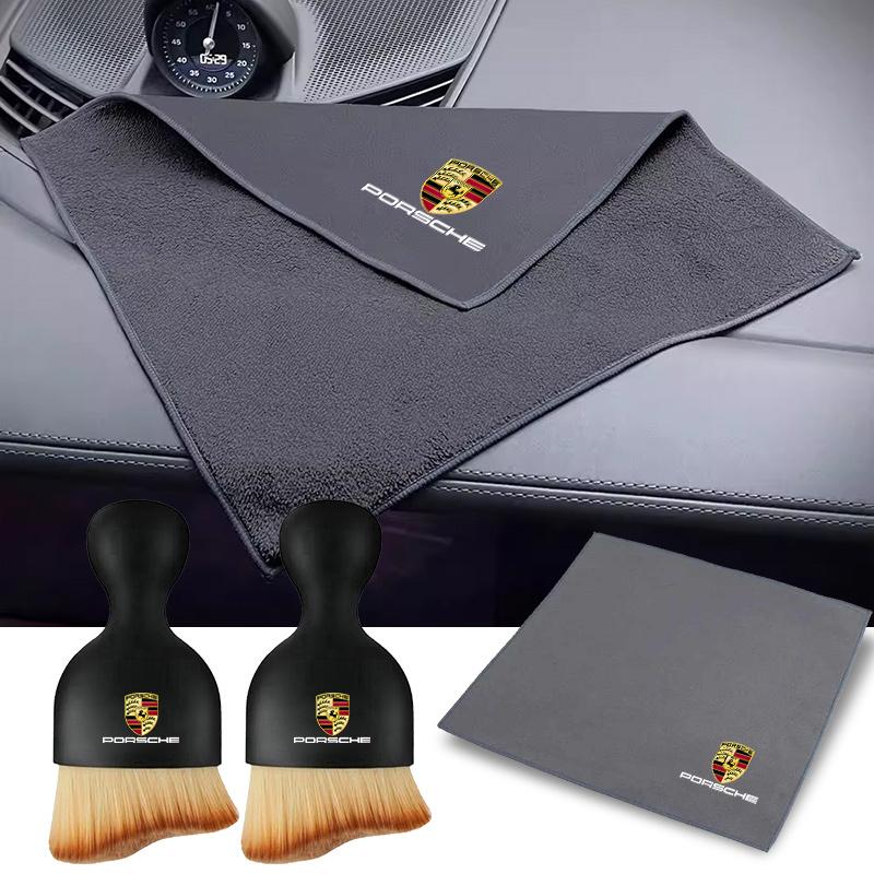 For Porsche Auto Accessories Car Cleaning Soft Brush Tool Dust Remover Suede Fleece Microfiber Wash Towel Car Cleaning Rag ClothGJ8