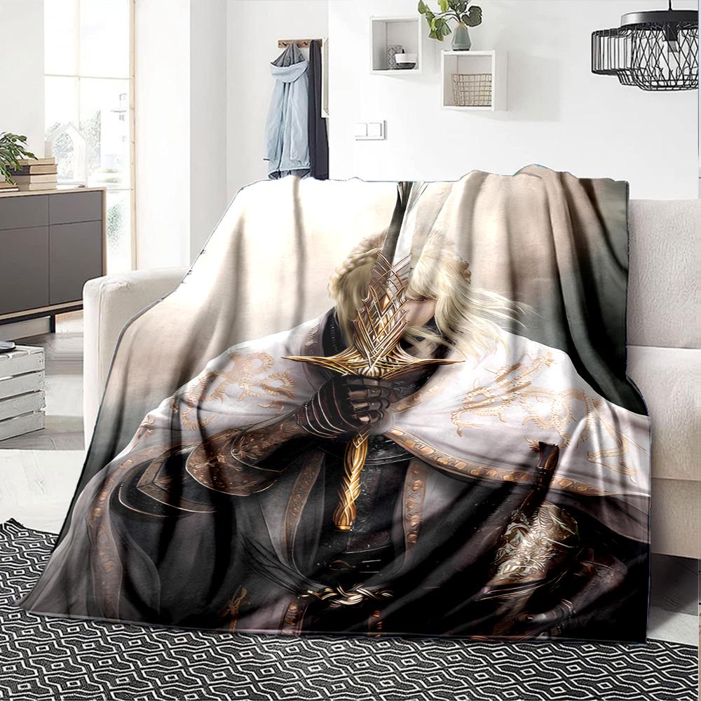 1pc Blanket - Game E-ELDEN R-RING Print Design,Lightweight Blanket for Sofa,Bed- Soft &Warm,Gift for All Seasons