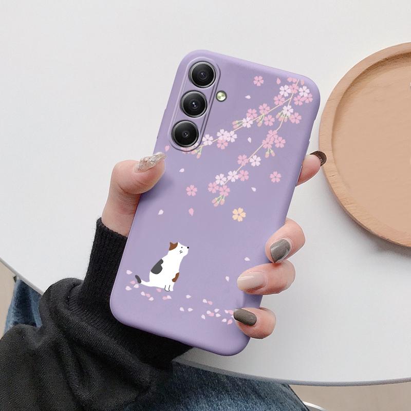 Мягкий силиконовый чехол Butterfly Cat для Xiaomi Redmi Note 13 Pro 13C 14 Samsung A35 A55 M35 S24 Huawei Honor 200 iPhone Camera Защитный противоударный чехол
