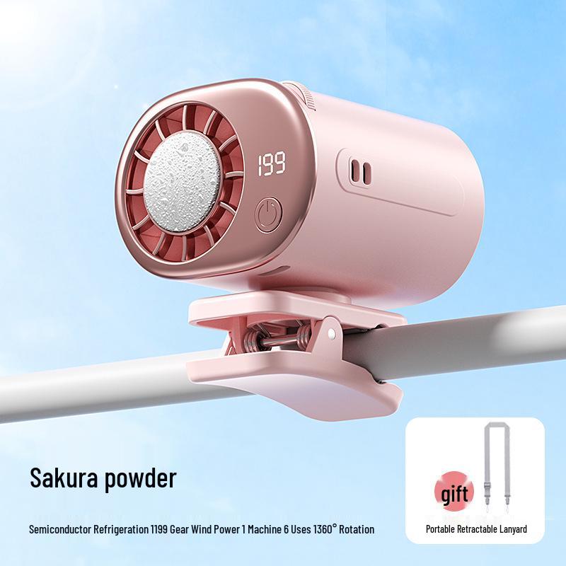 2026 Portable USB Clip-on Fan with Digital Display - Silent, Small, Outdoor, Desktop, Waist, and Umbrella Use