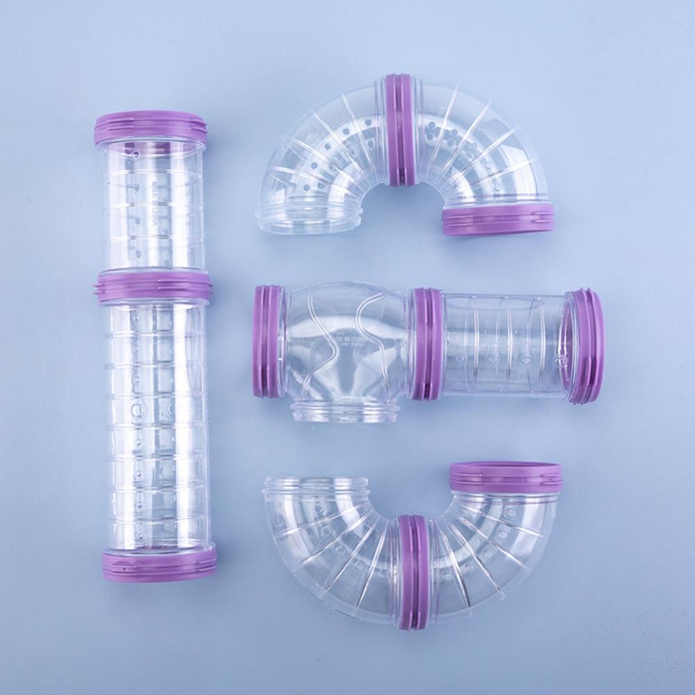 Transparent Hamster Tunnel Tubes Set 5.5cm Diam Hamster Coop External Pipelines Small Pet Supplies