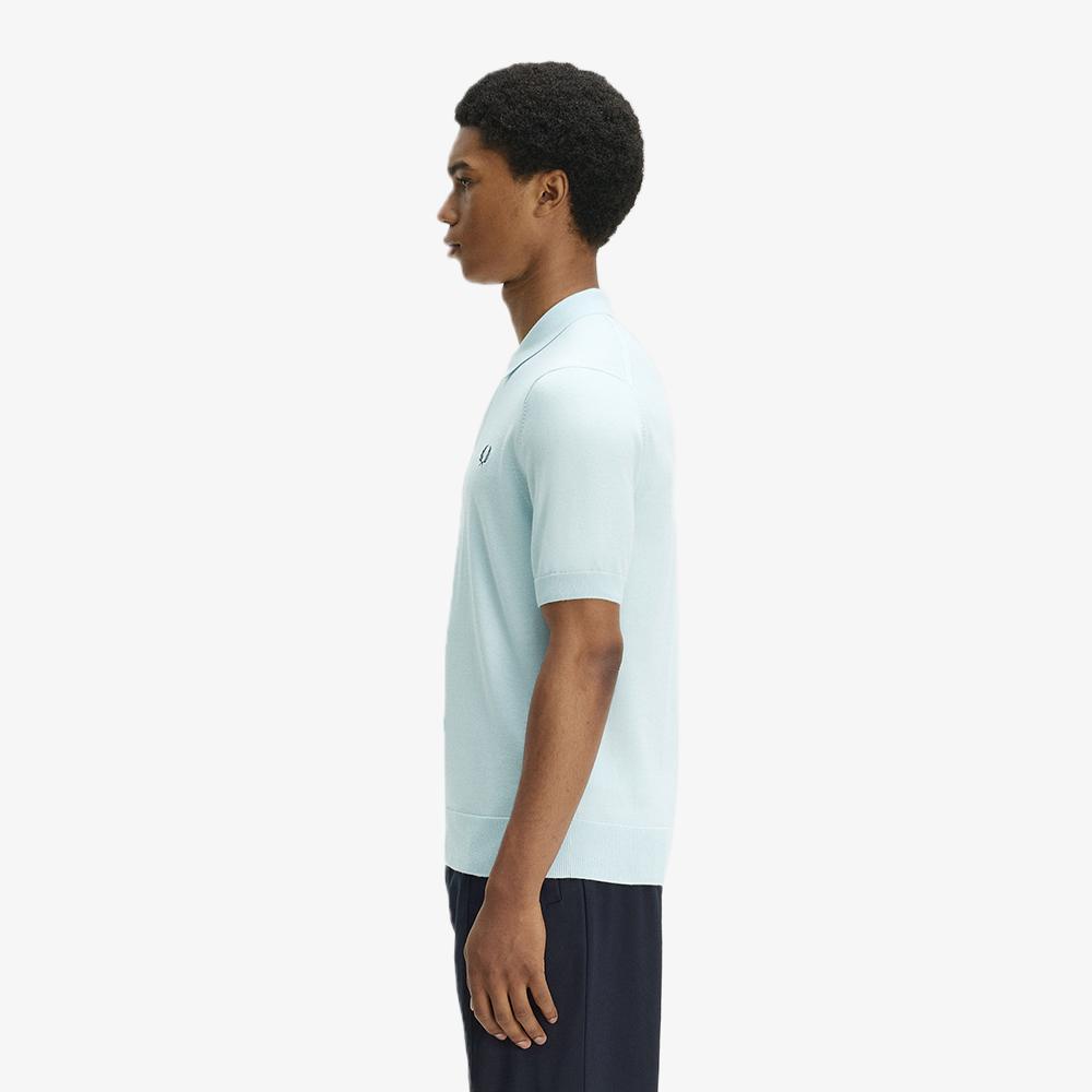 FRED PERRY [Sharp] Short Sleeve Cotton Knit Shirt - Light Ice Afpm2619725-R30