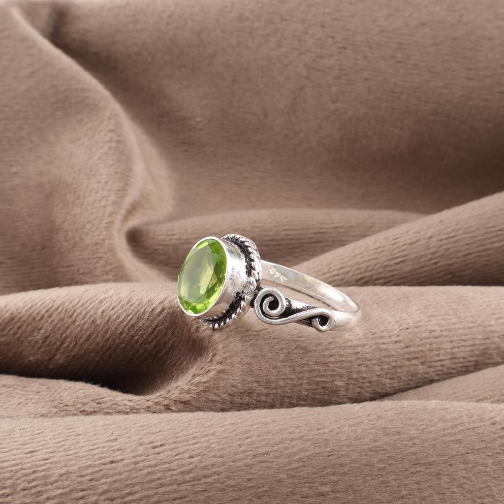 Peridot Ring Gemstone Jewelry, 925 Solid Sterling Silver Ring, Handmade Jewelry Birthstone Ring, Gift For Her