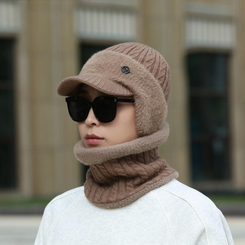 Шапка для старика, мужская зимняя теплая вязаная шерстяная шапка для пожилых отцов, зимняя бархатная шапка-ушанка