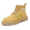 Fashion Genuine Leather Luxury Winter Plush Warm Snow Boots Yellow Boots for Men Women Fashion British Style Work Shoes Autumn Plus Size