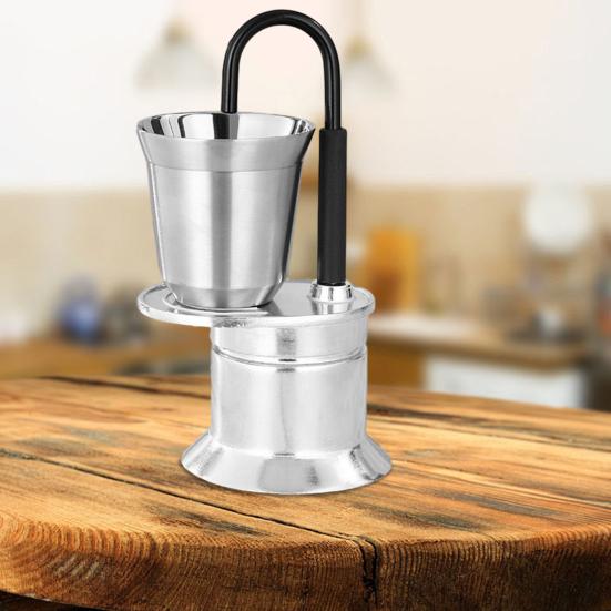 Single Tube Moka Pot 1 Cup 50ML Italian Coffee Maker Portable Coffee Brewer for Outdoor Parties Travel Camping