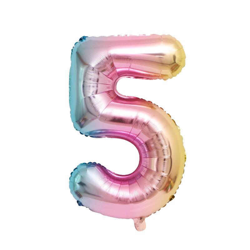 16-Inch Us Version Of Thin Body Digital Birthday Party Decoration Props Decoration Aluminum Film Balloon Digital