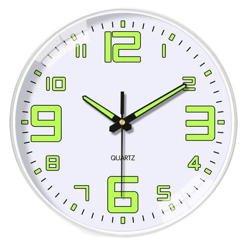 Round Luminous Wall Clock Silent Digital Clock Light Glow In The Dark Quartz Wall Clock Home