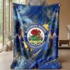 Blackburn Rovers Football Print Flannel Blanket, Soft Warm Lightweight Throw Blanket for Sofa Bed Camping