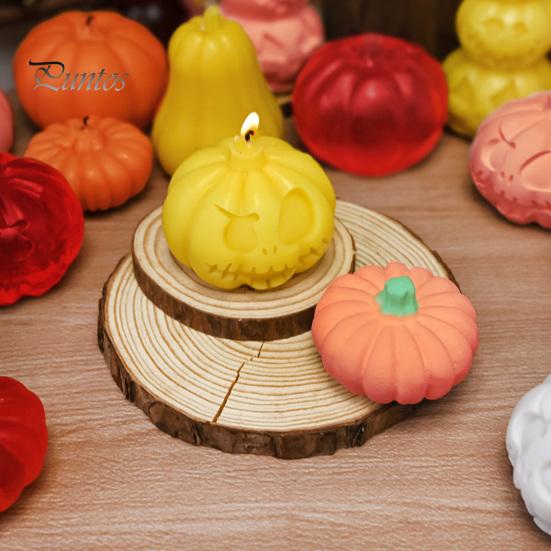 Форма для тыквы-украшения DIY, силиконовая для свечей на Хэллоуин, форма для изготовления ароматических свечей ручной работы, многоразовая, для литья гипса, цемента, глины, эпоксидной смолы