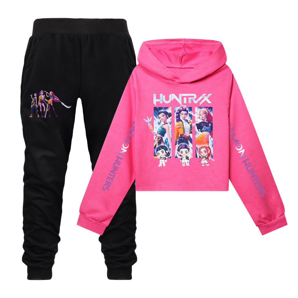 Kpop Demon Hunters Girls Cotton Casual Set With Long Sleeve Hoodie And Pants For Ages 110-170cm