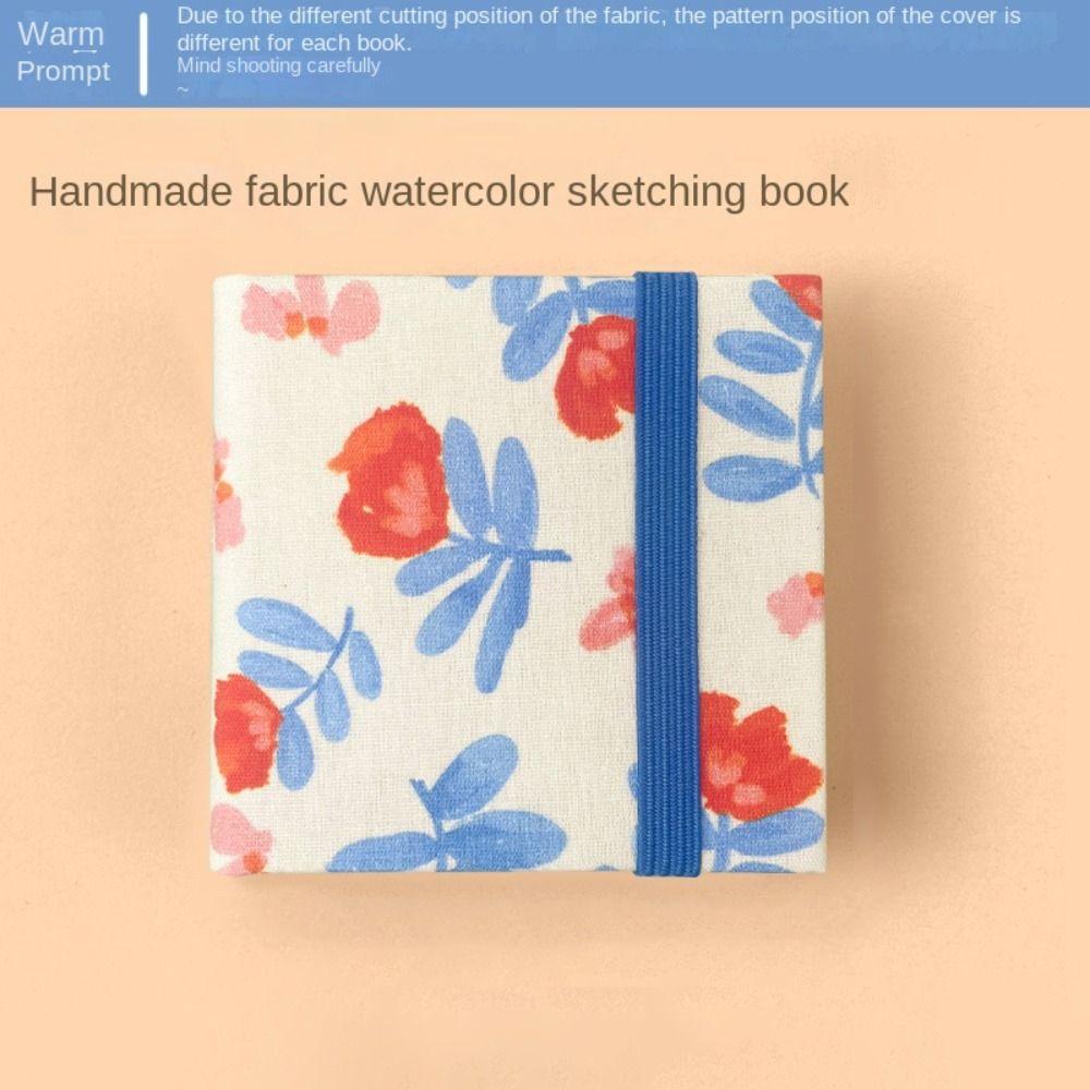 Flower Mini Fabric Watercolor Book Colorful Mini Watercolor Painting Book Painting