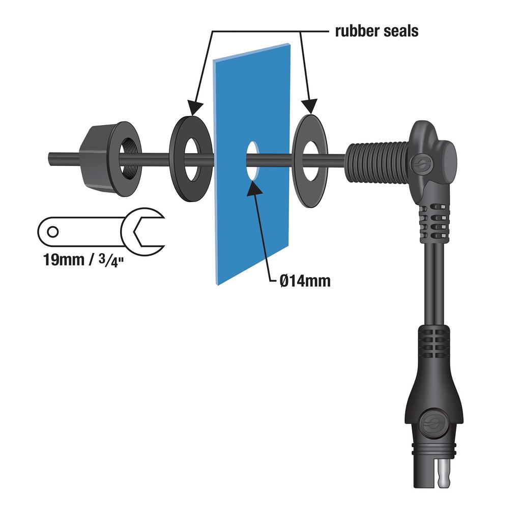 TecMATE OptiMATE CABLE Universal Tank Bag Power Cable TecMATE [Official] O-30