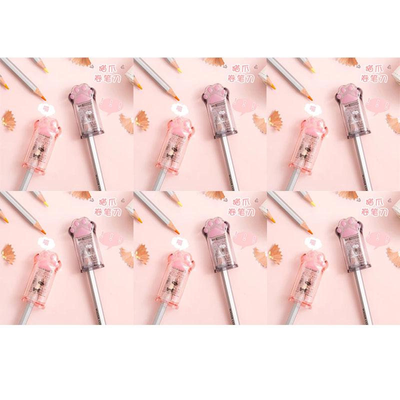 Cute Cat Paw Pencil Sharpener Kawaii School Supplies Stationery Items Student Prize for Kids Gift