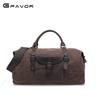 Vintage Travel Duffel Bag - Large Capacity Waxed Canvas Bag with Crazy Horse Leather, Men's Short Trip Outdoor Luggage Bag T0025#