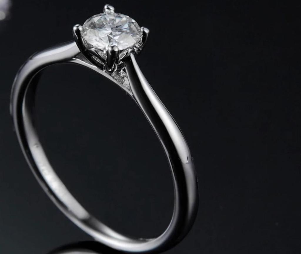 1.ct Round cut Moissanite 925 Sterling Silver Wedding Engagement Ring