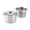 Maruyama Lucente Pasta Pot, 22cm, with Glass Lid, LU-22P, Induction and Gas Stove Compatible, Includes Colander, Made In Japan, Tsubame-Sanjo