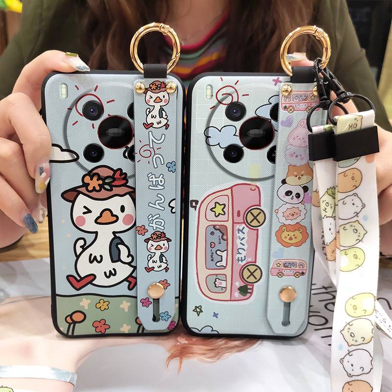 Мультяшный чехол-кольцо для телефона для ZTE Blade V70 Max/Nubia V70 Max Противоударный держатель для телефона с браслетом на запястье Ремешок на запястье Силиконовый Милый