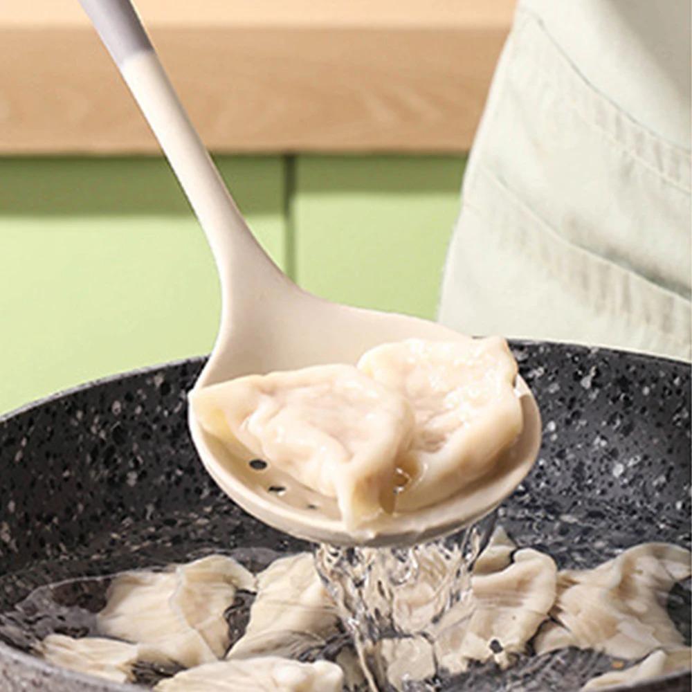 Набор лопаток двух цветов, силиконовый, с длинной ручкой, набор кухонной утвари, суповая ложка, термостойкий инструмент для приготовления пищи