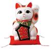 14 X 17 X 24cm Large Size Tokoname Made In Japan Ale-net Maneki-neko (Lucky Cat) Statue, (H), White, Cat, 8, Ceramic, Ware,