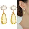 Серьги-подвески с желтыми кристаллами в форме слезы: Элегантные серьги-подвески с цирконами, Универсальные модные украшения для женщин