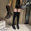 Elastic Socks Boots Women's 2025 Spring and Autumn Versatile Long Tube Socks Over Knee Boots Women's Thick Heel Pointed Skinny Boots Large Size