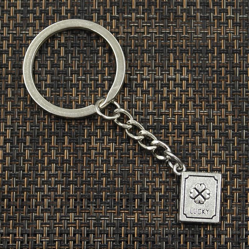 Модный брелок для ключей 30 мм, металлический брелок для ключей, ювелирные изделия, антикварное покрытие, книга «Счастливый клевер», 15x13x3 мм, подвеска