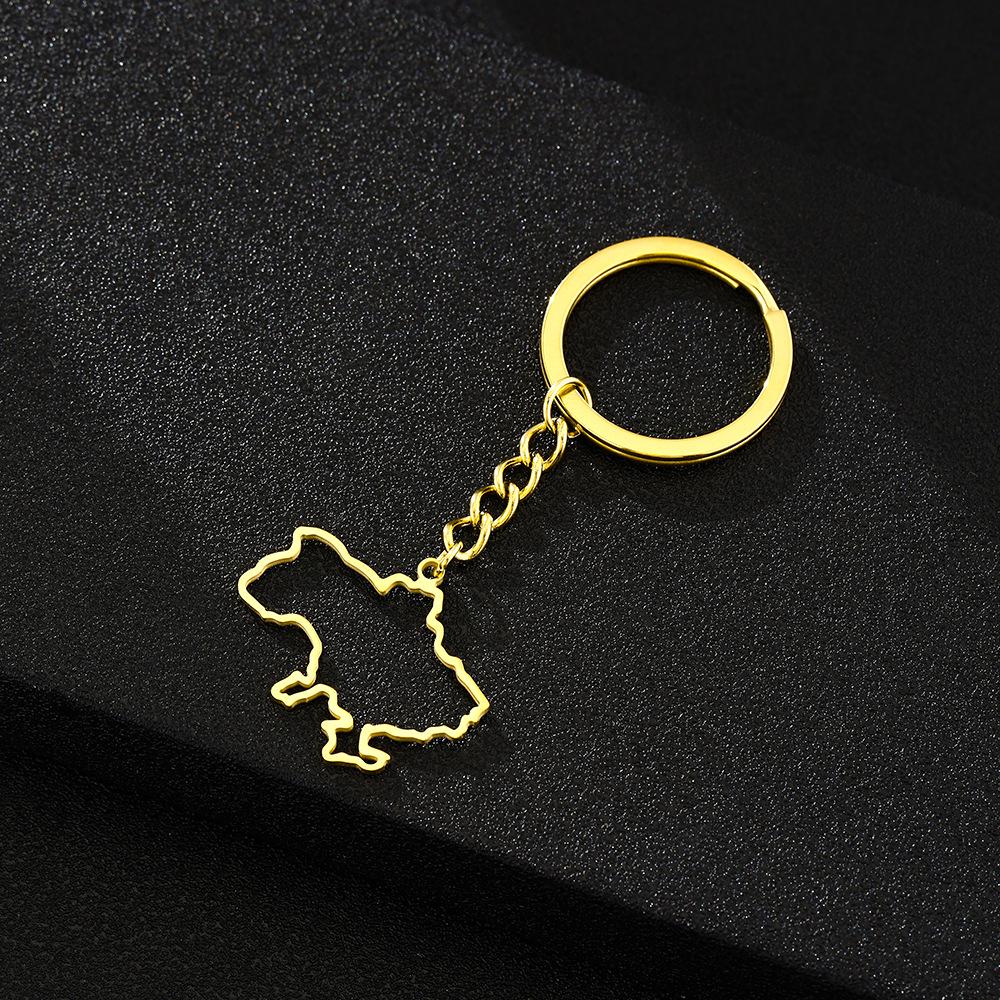Popular Ukraine Emblem Pendant Keychain In Titanium Steel - Unisex Fashion Accessory