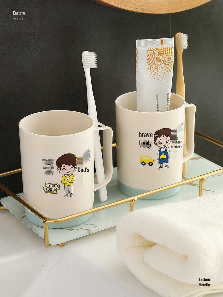 Family Toothbrush Cup Set: Parent-Child, 3-5 Person Oral Hygiene Kit with Mouthwash Cups