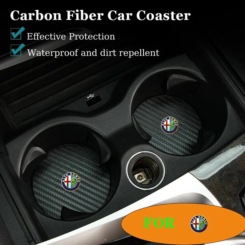 Non-slip Car Water Cup Pad Rubber Mat Bottle Holder For Alfa Romeo 159 147 156 166 Giulietta Giulia Mito Stelvio Brera Spider hgd789