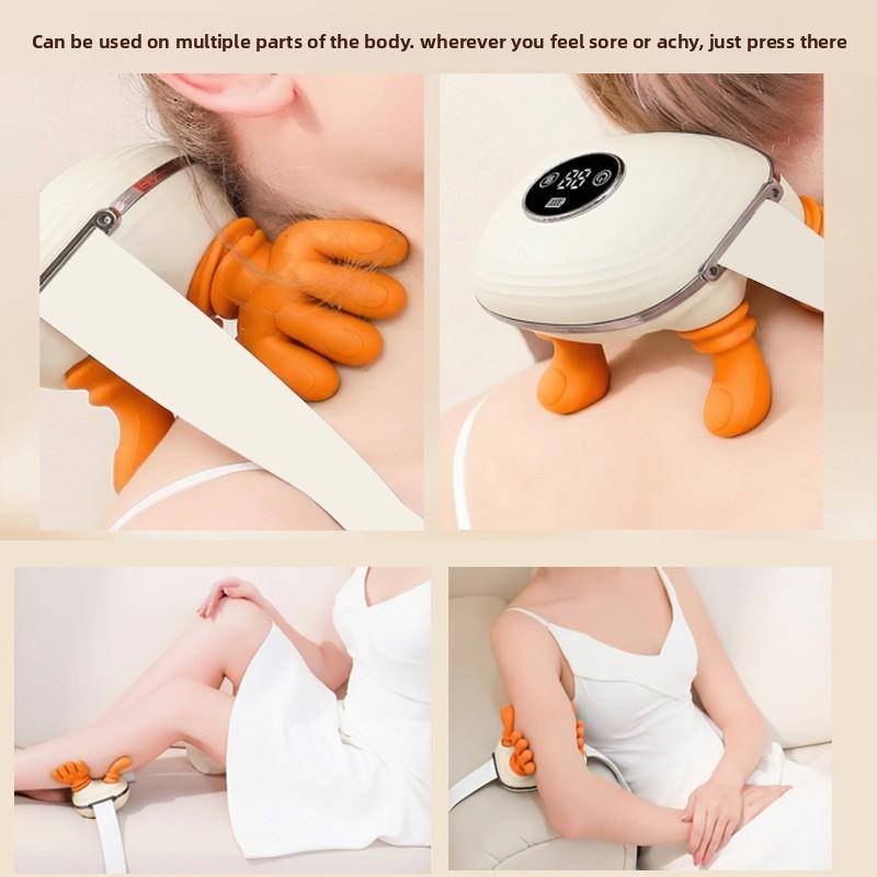 Neck Shoulder Massager with Heat, Imitation Hand Kneading Massage Device USB Rechargeable for Body Relief