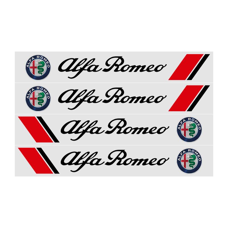VLFHQ1 4PCS Car Door Handle Sticker Auto Badge Accessories for Alfa Romeo Giulia Stelvio Giulietta 156 159 147 Mito Tonale Brera GT