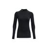 Under Armour Logo High Neck Sports Printed Long Sleeve Raglan T-Shirt Women Tops Black 1368702-001